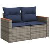 vidaXL 7 Piece Garden Sofa Set with Cushions Grey Poly Rattan