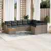 vidaXL Garden Sofa Set Grey PE rattan Large Removable Covers