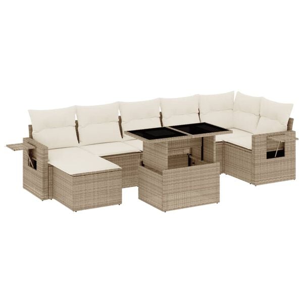 vidaXL Garden Sofa Set Beige
