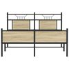 vidaXL Bed Frame Sonoma Oak Engineered wood and steel Double Bed Frame