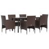 vidaXL Garden Dining Set Brown and black