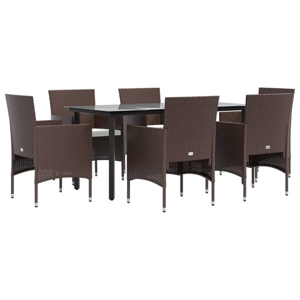vidaXL Garden Dining Set Brown and black