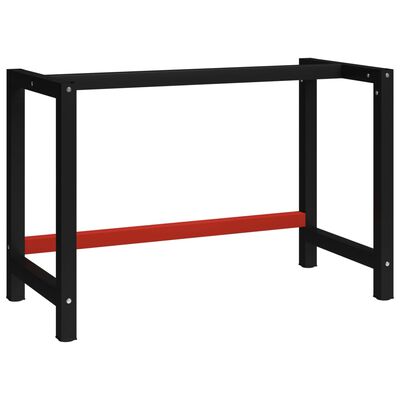 vidaXL Work Bench Frame Metal 47.2"x22.4"x31.1" Black and Red