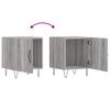 vidaXL Bedside Cabinet Set of 2 Grey Sonoma Engineered wood, metal