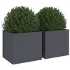 vidaXL Planter Set of 2 Anthracite Cold-rolled steel Medium