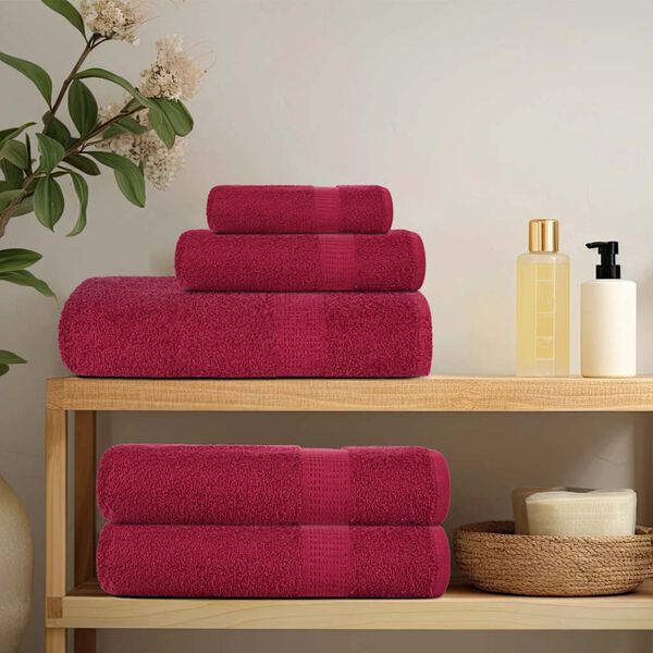 vidaXL Bath Towel Set of 4 Bordeaux 100% Cotton 39.4 x 59.1 in Durable