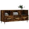 vidaXL TV Cabinet Smoked Oak Engineered Wood, Iron Medium TV Cabinet