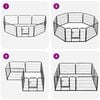vidaXL Dog Playpen Black Powder-Coated Steel