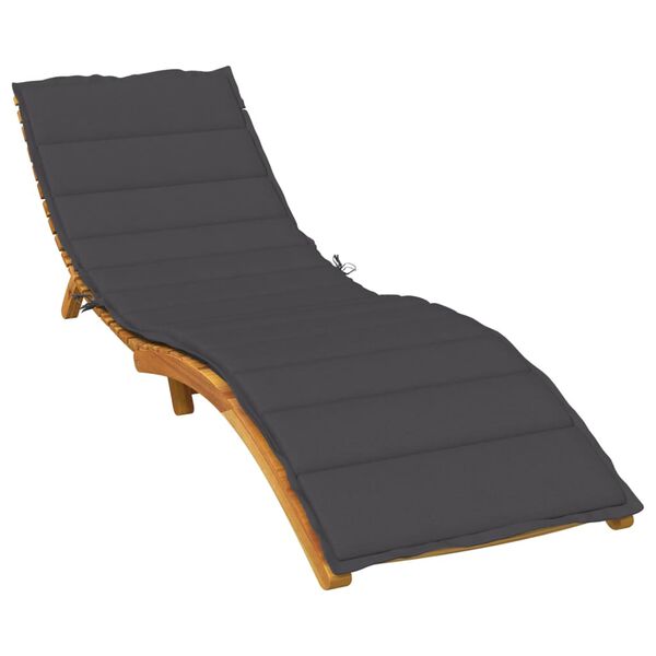 vidaXL Sun Lounger Cushion Melange Anthracite 100% Polyester