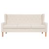 vidaXL Sofa Set Cream White Polyester fabric and wooden frame Large