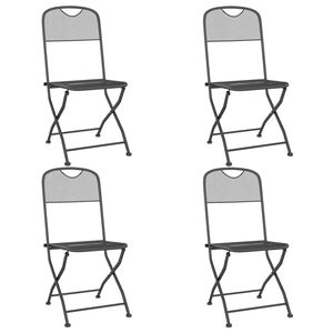 vidaXL Folding Garden Chair Set of 4 Anthracite