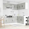 vidaXL Kitchen Cabinet Set Concrete Grey Engineered Wood, Glass