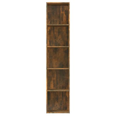 vidaXL Book Cabinet Smoked Oak 15.7"x11.8"x74.4" Engineered Wood