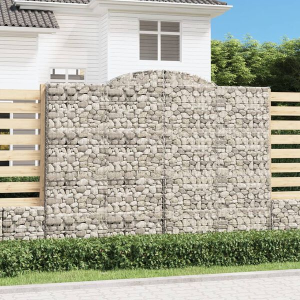 vidaXL Arched Gabion Baskets 11 pcs 118.1x19.7x220/240" Galvanised Iron