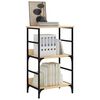 vidaXL Bookshelf Sonoma Oak Engineered wood, steel Medium Bookshelf