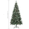 vidaXL Christmas Tree Green and White PVC, Iron, Plastic Large