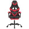 vidaXL Gaming Chair with Footrest Black and Red Faux Leather