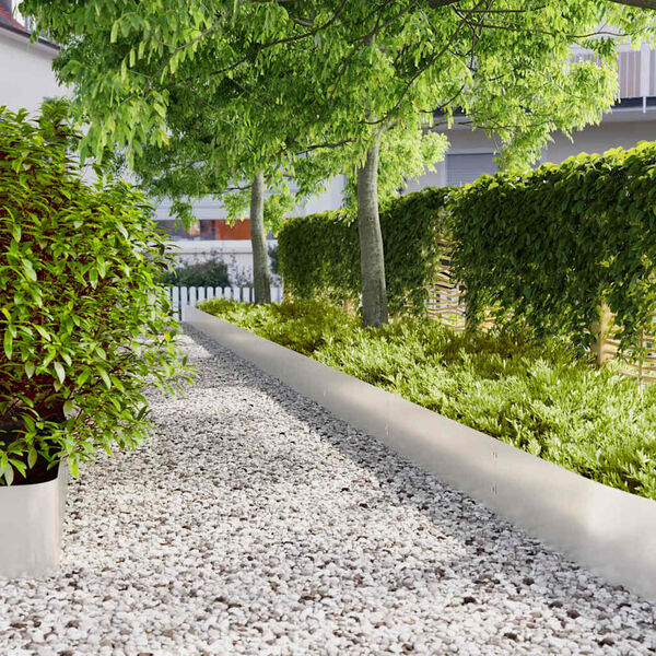 vidaXL Lawn Edgings 10 pcs 9.8x40.6" Stainless Steel