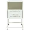 vidaXL Bedside Cabinet White Steel Bedside Cabinet Square Industrial