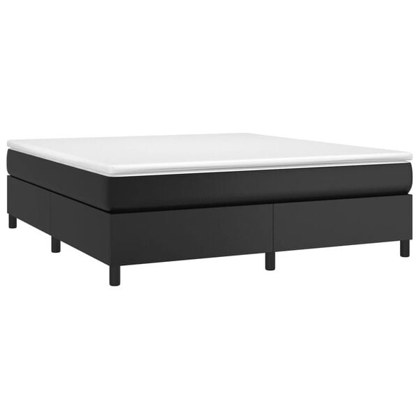 vidaXL Bed Frame Black Faux leather, plywood, engineered wood