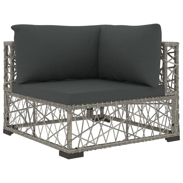 vidaXL Patio Lounge Set Set of 10 Gray