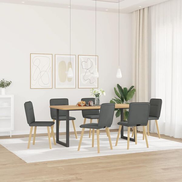 vidaXL Dining Chair Set of 6 Dark Grey