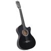 vidaXL Western Classical Cutaway Guitar with 6 Strings Black 38"