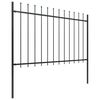 vidaXL Garden Fence with Spear Top Steel 351.3"x47.2" Black