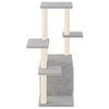 vidaXL Cat Tree Light grey Engineered wood, plush, sisal 38.4 in tall