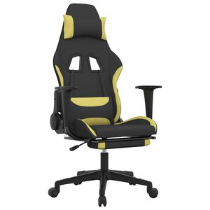 vidaXL Gaming Chair Black and Light Green