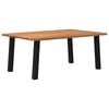 vidaXL Dining Table Light brown Solid oak wood 70.9 x 47.2 in Levelers