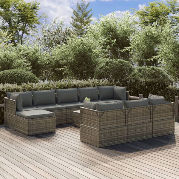 vidaXL Garden Lounge Set Grey and Dark Grey