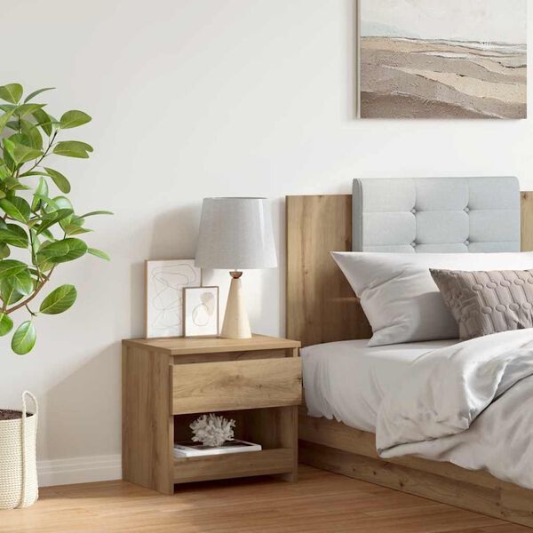 vidaXL Bedside Cabinet Artisan Oak Engineered Wood Small Bedside Cabinet