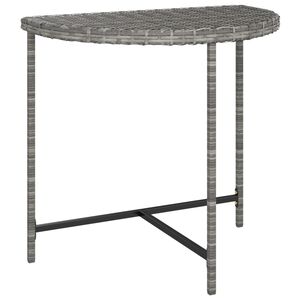vidaXL Garden Table Grey Poly rattan, powder-coated steel Medium Durable