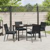 vidaXL Garden Dining Set 5 pcs Black Poly rattan