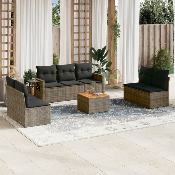 vidaXL Garden Sofa Set Gray