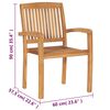 vidaXL Stacking Patio Chairs with Cushions 8 pcs Solid Teak Wood