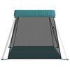 vidaXL Baby Playpen with Mattress Green Linen Fabric