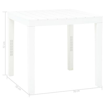 vidaXL Patio Table with 2 Benches Plastic White