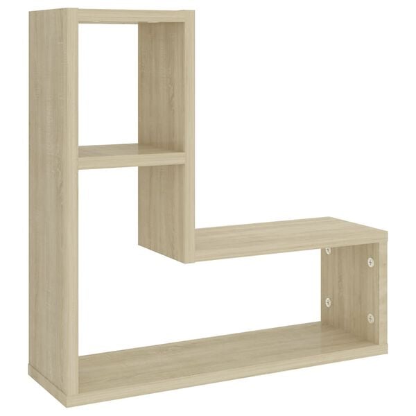 vidaXL Wall Shelf Set of 2 Sonoma oak Engineered wood 19.7x5.9x19.7 in