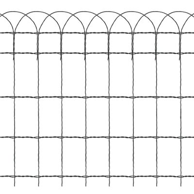 vidaXL Garden Border Fence Powder-coated Iron 32.8'x2.1'