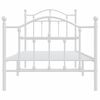 vidaXL Bed Frame White Powder-Coated Steel Single Bed Frame
