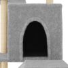 vidaXL Cat Tree Light Grey Engineered Wood, Plush, Sisal Medium