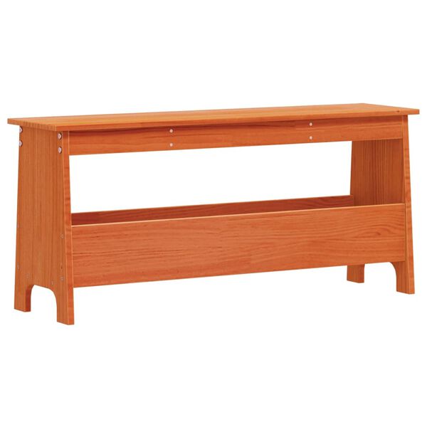 vidaXL Hall Bench Wax Brown Solid Pinewood Medium Hall Bench