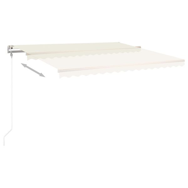 vidaXL Retractable Awning Cream Powder-coated aluminum 157.5 x 118.1 in