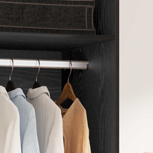 vidaXL Wardrobe with Storage Black oak Engineered Wood