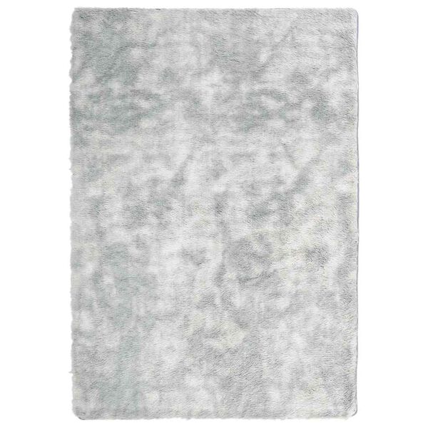 vidaXL Shaggy Rug Silver grey 100% Polyester 47.2 x 66.9 in Non-slip