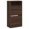 vidaXL Shoe Cabinet Brown Oak Engineered Wood Compact Shoe Cabinet