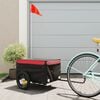 vidaXL Bike Trailer Black and Red 66.1 lb Iron