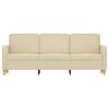 vidaXL 3-seater Sofa Cream Fabric (100% polyester), metal, foam 3-seater